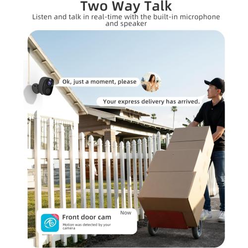 5G/2.4G WiFi Security Cameras Wireless Outdoor, 2K 5G Security Camera with AI Motion Detection, Color Night Vision, Siren, IP65, 2-Way-Audio, Support Alexa&Google Assistant, Cloud/SD (1)