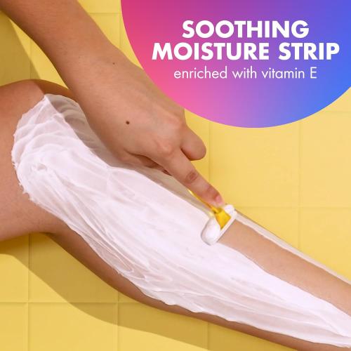 BIC Soleil Smooth Colors Women's Disposable with 3 Blade Razors, Vibrant Handles and Moisture Strip, 14-Pack