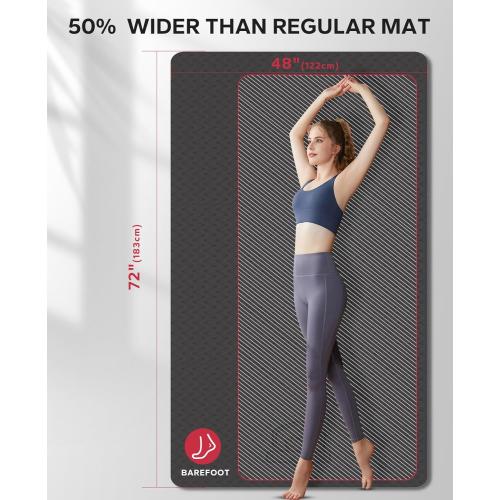 HAPBEAR Extra Large Yoga Mat - 72x48/78x54, 1/4 & 1/3 Thick, Non-Slip, Durable, Eco-Friendly, Wide Exercise Mat for Home Workouts, Yoga, Pilates, Stretching, Meditation (Barefoot Exercise)