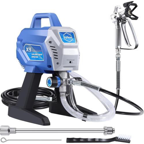 X9 Airless Paint Sprayer, 0.39GPM Paint Sprayer for Home Interior 650W 3000psi Airless Sprayer with Low Overspray Adjustable Pressure & Motor Speed for House Painting DIY Garage
