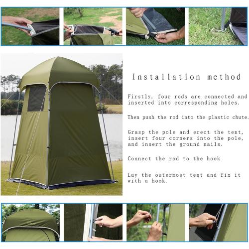 Vidalido Outdoor Camping Shower Tent Easy Setup Privacy Tent Changing Room Portable Camp Shower Tents for Camping with Floor, Waterproof Privacy Shelters Camping Toilet Tent