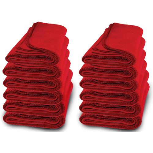 6 Pack of Bulk Soft Fleece Blankets 49X 62 Light Weight, Cozy Warm Throw Blanket Sofa Travel Outdoor, Wholesale (49X 62, 12 Pack black) (See the Pictures for the color)