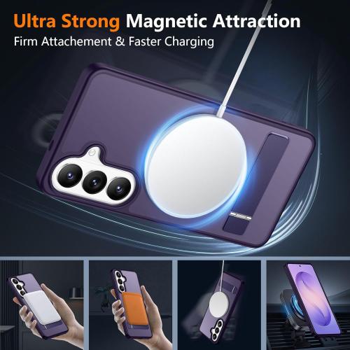 SPIDERCASE Magnetic for Samsung Galaxy S26 Plus Case, with [3 Stand Ways][ Military Grade Drop Protection] with Invisible Stand Shockproof Slim Case for Samsung Galaxy S26 Plus 6.7, Purple