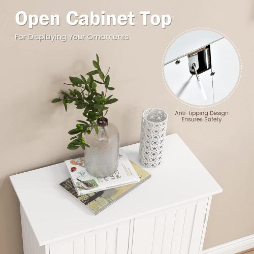 Wooden Freestanding Cabinet w/Adjustable Shelf, 3 Drawers & 1 Door, for Bathroom, Living Room, Entryway & Kitchen