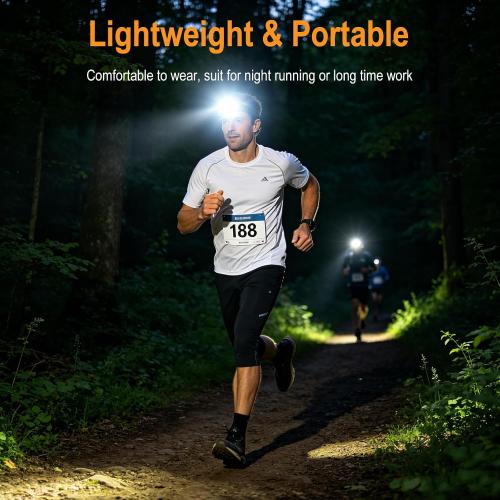 BORUIT RJ-3000 LED Black Light Headlamp,3 Modes White and UV Light Headlamp, Super Bright USB-C Rechargeable Aluminum Head Lamp for Inspection,Scorpions, Camping Hiking Outdoor Use
