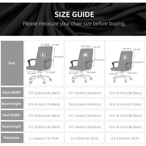 Water Resistant Stretch Computer Office Chair Cover with Durable Zipper Universal Washable Removable Spandex Rotating Boss Chair Slipcovers Anti-dust Soft Desk Chair Seat Protector for Dogs Cats Pets