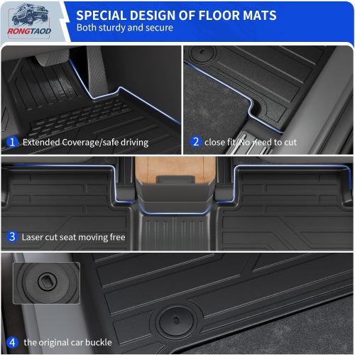 Rongtaod Floor Mats Compatible with 2024 2025 2026 Hyundai Santa Fe 6&7 Seats for Gas&Hybrid Trunk Mat Cargo Mat Cargo Liner All Weather Santa Fe Accessories (Trunk Mat with Backrest Mat Floor Mats)