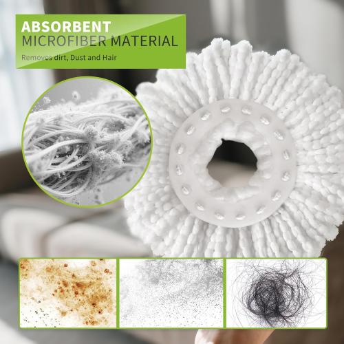 Masthome Small Spin Mop,Mop and Bucket Set,Microfiber Spin Mops with Bucket Detachable |Easy to Store|Adjustable Stainless Handle|3 Microfiber Heads|Mop and Bucket with Wringer Set for Home