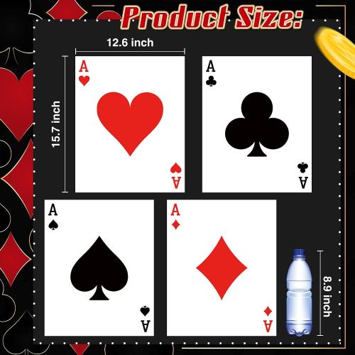 8 Pcs Jumbo Playing Cards 15.8 x 12.6 Inches Large Print Giant Thick Poker Card for Casino Theme Party Decorations Birthday Game Night Party Decor (A)