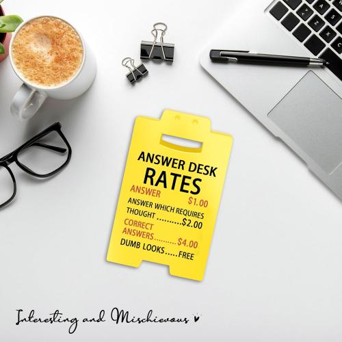 Employee Appreciation Gifts Funny Office Cubicle Decor Answer Desk Rates Desk Sign Team Office Gag Gifts for Coworker Teammate Employee Boss Manager
