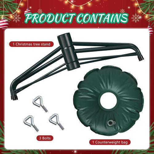 Christmas Tree Stand, Christmas Tree Stand for Artificial Tree, Christmas Tree Base for 4-6 Feet Artificial Trees, Metal Xmas Tree Holder Fits 0.5-1.37 Inch Tree Pole, DarkGreen