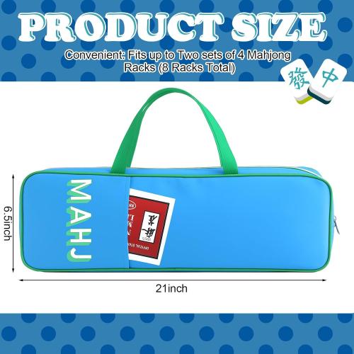Aliceset Mahjong Rack Storage Bag 21 x 6.5 x 2 Inches Mahjong Gifts for Women Mah Jong Tile Bags with Zipper for Tiles and Pushers Rack Storage Bags Gifts Accessories(Only Bag)(Royal Blue)