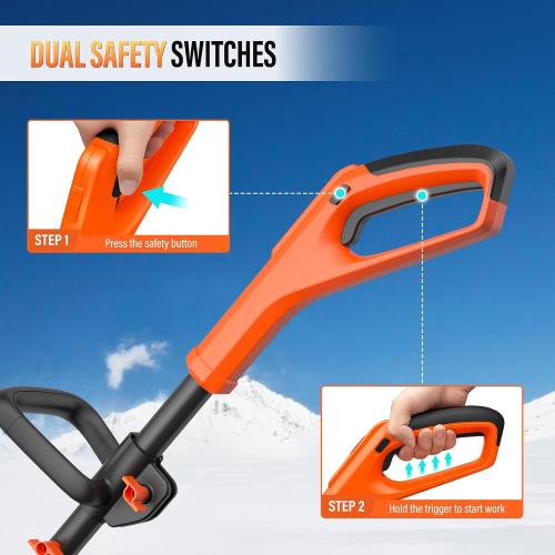 Snow Shovel Cordless, 40V | 16 Inch Electric Snow Blower with 2 X 4.0Ah Batteries & Fast Charger, Powerful Electric Snow Blower with Directional Plate & Adjustable Front Handle