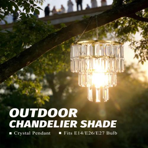 Modern Chandelier Shade with 1 Light Plug-In - Gold Faux Chandeliers Light Fixture - Pendant Ceiling Lampshade for Girls Bedroom - Size W9.84 X H11