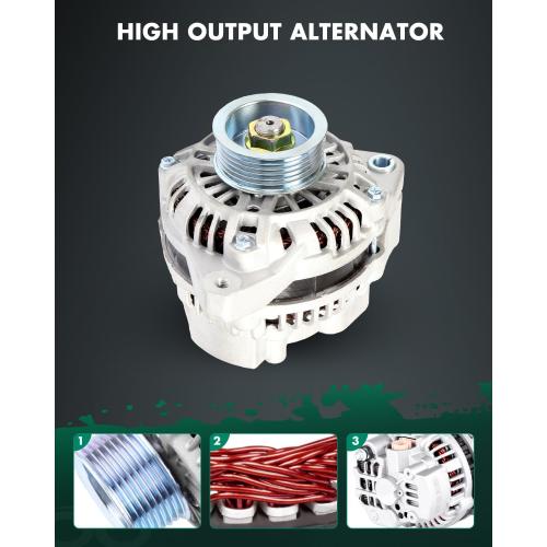 SCITOO Alternator Fit for Honda for Civic 2001-2005 1.7L & for Acura EL 2001-2005 1.7L - 12V 70 Amp CCW 6-Groove Pulley, Replace OE 13893 AMT0125 A5TA7091 31100-PLM-A01 AFGA51 AHGA50 400-48035