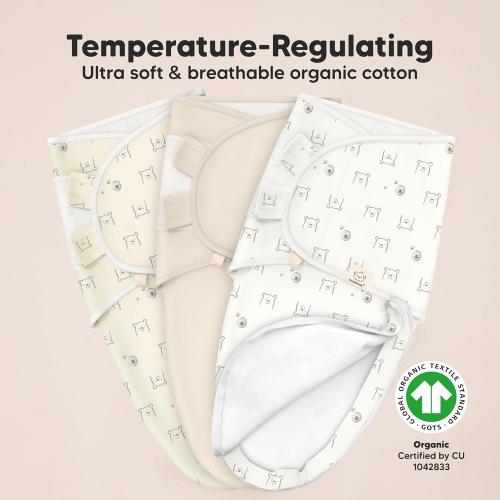 Baby Swaddle Sleep Sacks with Zipper - 3-Pack Swaddles for Newborns 0-3 Months, Infant, Baby Girls, Boys, Soft & Durable Newborn Sleep Sack, Easy Diaper Change Swaddling Blanket (Bumble Bear, OS)