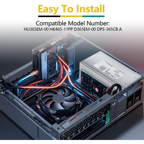 HU365EM-00 HK465-11PP 365W Power Supply Compatible with Dell Optiplex 3020 7020 9020 XE2 3670 Precision 3620 T3620 T1700 T20 7VK45 T1M43 DPS-365CB A RVTHD D365EM-00