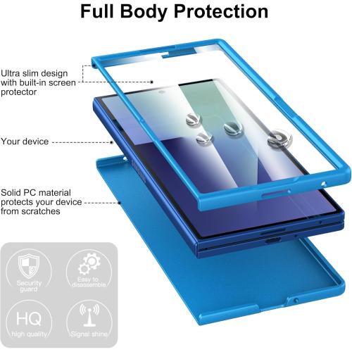 Foluu Slim Fit Case for Samsung Galaxy Z Fold 7, with Front Built-in Screen Protector, Ultra Thin Matte PC Protective Cover for Samsung Galaxy Z Fold7 5G 2025 (Blue)