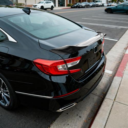 Rear Trunk Lip Spoiler R Style Highkick Wing Compatible with 11th Gen Honda Accord LX/EX/Hybrid Sport/Prime 2023 2024 2025 Sedan Accessories (Carbon Fiber)