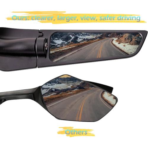 Aerodynamic Motorcycle Mirrors, 1 Pair Modified Racing Motorcycle Rearview Mirror,Wide Viewing Angle Wing Mirrors,360° Rotation for Sport Bikes - Honda Kawasaki Suzuki Yamaha (Small)