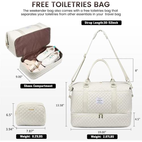 LOVEVOOK Travel Duffle Bag,Weekender Bags for Women with Shoe Compartment，Carry on Overnight Bag with Toiletry Bag,Gym Duffel Bag with Wet Pocket, Hospital Bags for Labor and Delivery