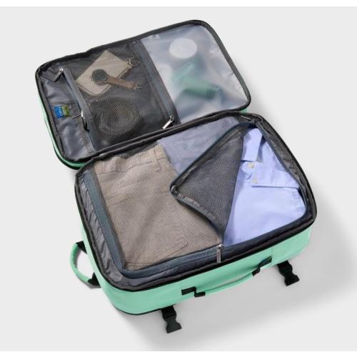 Large Travel Backpack, Mint Green, Carry-On Bag with Top Handle and Front Zip Pocket 35 L
