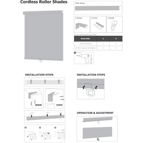 Color White 100% Blackout Roller Shades Cordless Blinds for Indoor Windows,Free-Stop Window Shades Pull Down,Thermal Insulated Fabric UV Protection,Blackout Window Guard Blinds for Home,Office,White,48 W x 72 H