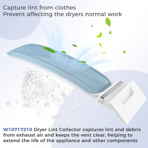 W10717210 W11607443 Dryer Lint Screen Replacement for Whirl-pool Ken-more May-tag Dryer Lint Filter, Replace WPW10717210, W11522758, W11451394, W11538107, 348846, 8558459 Dryer Lint Trap by Fetechmate