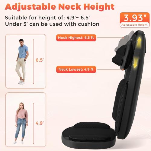 belhope Shiatsu Neck and Back Massager with Heat, 4D Kneading Back Massager for Pain Relief Deep Tissue, Comfortable Back Massage for Chair, Massage Mat for Office Home, Gifts for Men Women Parents