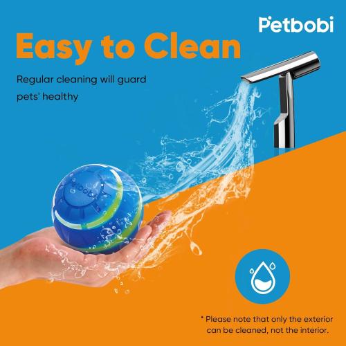 Petbobi Active Rolling Ball for Dogs Interactive Dog Ball with LED Flash Light, Include Self Moving Toys for Medium Large Dogs to Chase and Self Play, USB Rechargeable