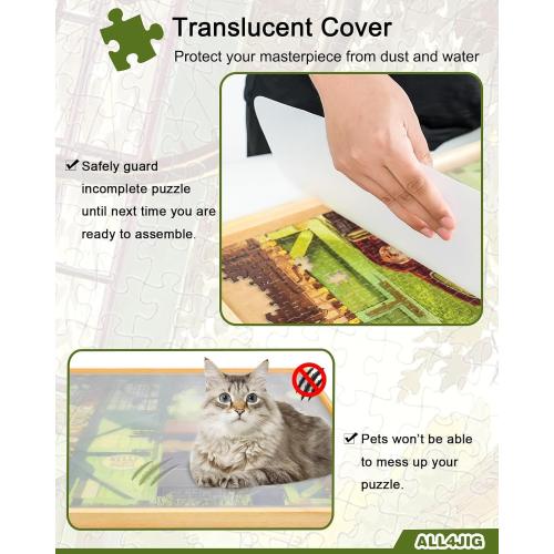 ALL4JIG 1000 Piece Rotating Puzzle Board with Drawers 22x30Portable Wooden Jigsaw Puzzle Table for Adults Portable,Lazy Susan Spinning Puzzle Boards Birthday Gift for mom