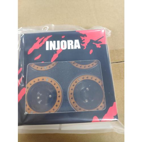 Color Black and Orange INJORA 1.9 Beadlock Wheel Deep Dish Negative Offset 10.4mm Wheel Rim for 1/10 RC Crawler Auto Axial SCX10 90046 AXI03007 TRX4 VS4-10 Gen8 MST CFX(Orange&Black)