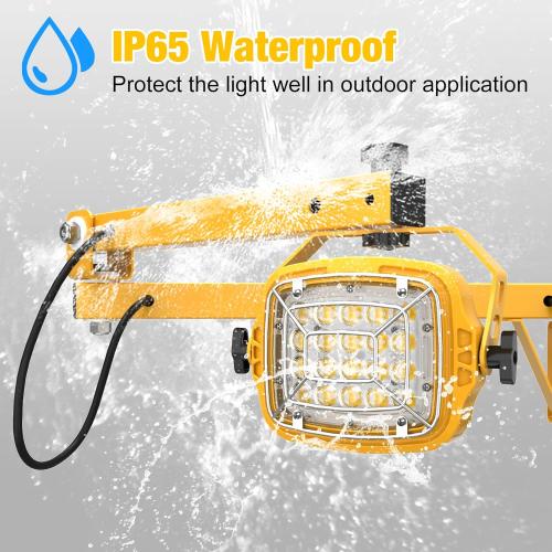 50W LED Loading Dock Light with 40 Folding Arm, 7,000 Lumens, 360° Rotatable Lamp Head, IP65 Rated ETL Listed for Trailers, Docks, Warehouses, Container