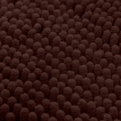 3 Pieces Bathroom Rugs, Ultra Soft Non Slip Absorbent Chenille Toilet Bath Mat Set (Brown,17x24 20x32 U Shape 20x24)
