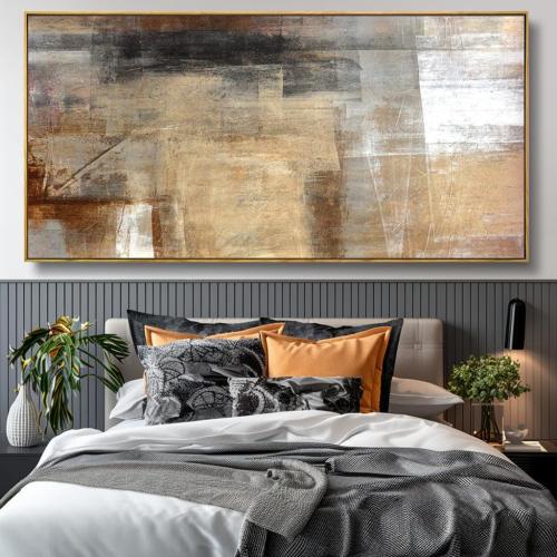 Wall Art Abstract Wall Decor Yellow Black Ink Canvas Painting Modern Artwork for Living Room Bedroom Dining Room Home Office Decor 30x60 with Framed