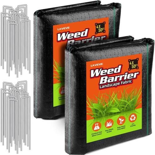 Weed Barrier Landscape Fabric,  Premium Heavy Duty Garden Cloth, Ground Cover for Gardening, Farming with u Shaped Securing Pegs