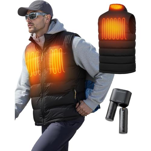 InoKraft Gifts for Men, Heated Vest for Men, Lightweight Quilted Winter Heated Vest, with Rechargable Battery and USB-C Cable