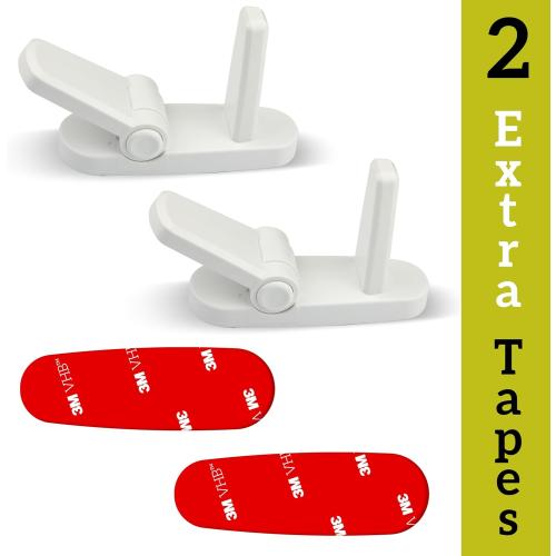 Wappa Baby Baby Proof Door Handle Lever (2-Pack) with 2 Extra Adhesives – Easy 1-Hand Operation for Adults. Durable ABS with 3M Adhesive Backing. Simple Install Locks
