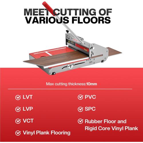 10mm Thick Floor Cutter - 13 Pro Vinyl Floor Cutter for LVP, LVT, WPC, SPC, PVC, VCT, Rigid Core Vinyl Flooring - Honing Stone Included - Manual Operation, No Electricity, No Noise