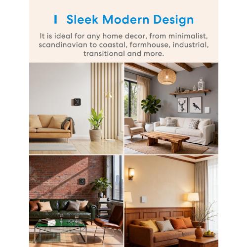 meross Smart Thermostat for Home, WiFi Thermostat Works with Matter, Alexa, Apple Home, Google Assistant, App & Voice Control, 7x24h Scheduling, Energy Saving, C-Wire Required