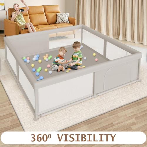 79x79 Inch Large Baby Playpen, Playpens for Babies and Toddlers, Indoor & Outdoor Extra Large Kids Activity Center, Baby Play Yard with Zipper Gates