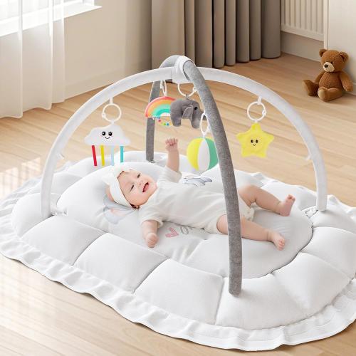 OCATO Baby Play Mat Gym Tummy Time Mat Thick Large Baby Activity Center | Baby Play Gym from Baby to Toddler Skills Development Baby Essentials Baby Shower Gifts Boy Girl for Babies