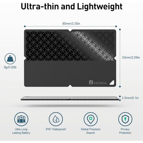 2025 [Apple MFi Certified] (iOS Only) Bluetooth Tracker Smart Finder for Apple Find My iPhone Card Wallet GPS Tracker, 5-10 Years Battery, Keys Finder and Item Locator for Keys, Bags, Passport