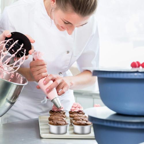 Nuenen 12 Pcs Round Cake Pans Aluminum Round Mold Smash Cake Baking Cheesecake Pans for Home Party Baking Supplies (4 Inch)