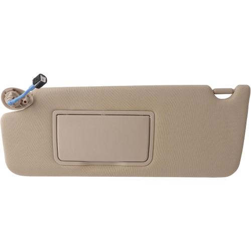 Driver Left Side Sun Visor Compatible with 2017-2021 Honda Pilot 2018-2020 Honda Ridgeline Replacement Sun Shade (Shadow Beige) with Vanity Light/with Makeup Mirror