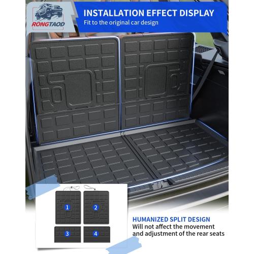 Rongtaod Cargo Mat Compatible with 2021-2025 Jeep Grand Cherokee L Cargo Liner Trunk Mat TPE Back Seat Cover Protector 2024 Jeep Grand Cherokee L Accessories (Trunk Mat Backrest Mats)