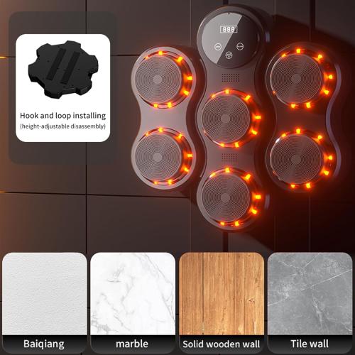 Smart Music Boxing Machine for Adults & Kids - Wall Mounted Boxing Machine with LED Lights, 9 Speed Modes, 2 Gloves & Extra Straps - Type-C Charging - Home & Gym Boxing Equipment