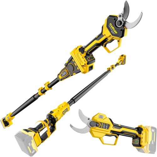 2-IN-1 Electric Pole Pruning Shears Cordless Compatibility with Dewalt 20V MAX Battery, 1.6 Cutting Diameter Pruner, 14.8 FT MAX Extension Pole Saws for Tree Trimming(NO Battery) (Pruning Shears-1)