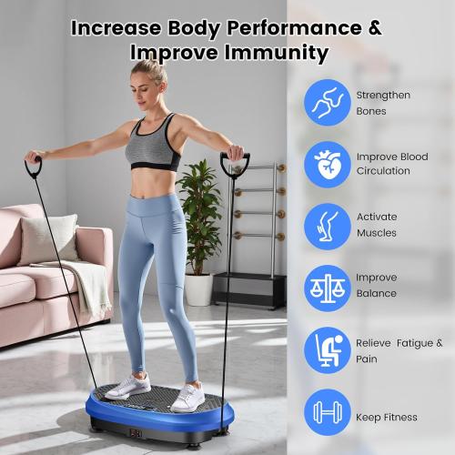 Vibration Plate Exercise Machine, Vibrating Fitness Platform for Lymphatic Drainage, Full Body Shaker Workout Equipment, Bluetooth Power Shaping Vibrate Plate, Board Sport for Home Exercise Gym