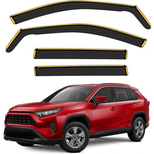 Shatterproof in-Channel Rain Guards for Toyota RAV4 2020-2025, Clip-on Window Deflectors Vent Window Visors Rain Sun Wind Guards Shade Deflectors, 4 pcs